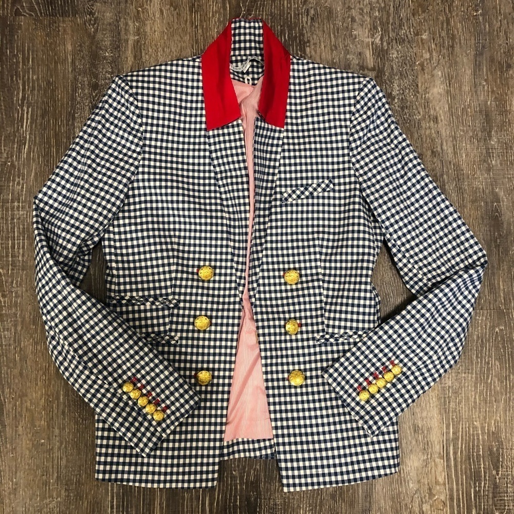 Veronica Beard Cottage Gingham Checked Blazer 2 - image 2